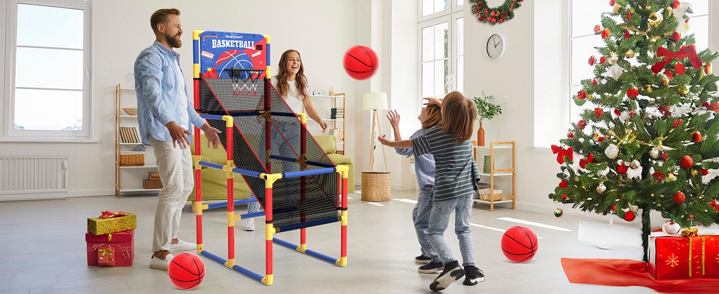 Basketball Hoop Arcade Game W/Electronic Scoreboard Cheer Sound, Basketball Hoop Indoor Outdoor W/4 Balls, Basketball Game Toys Gifts Basketball Hoop Arcade Game W/Electronic Scoreboard Cheer Sound, Basketball Hoop Indoor Outdoor W/4 Balls, Basketball Game Toys Gifts