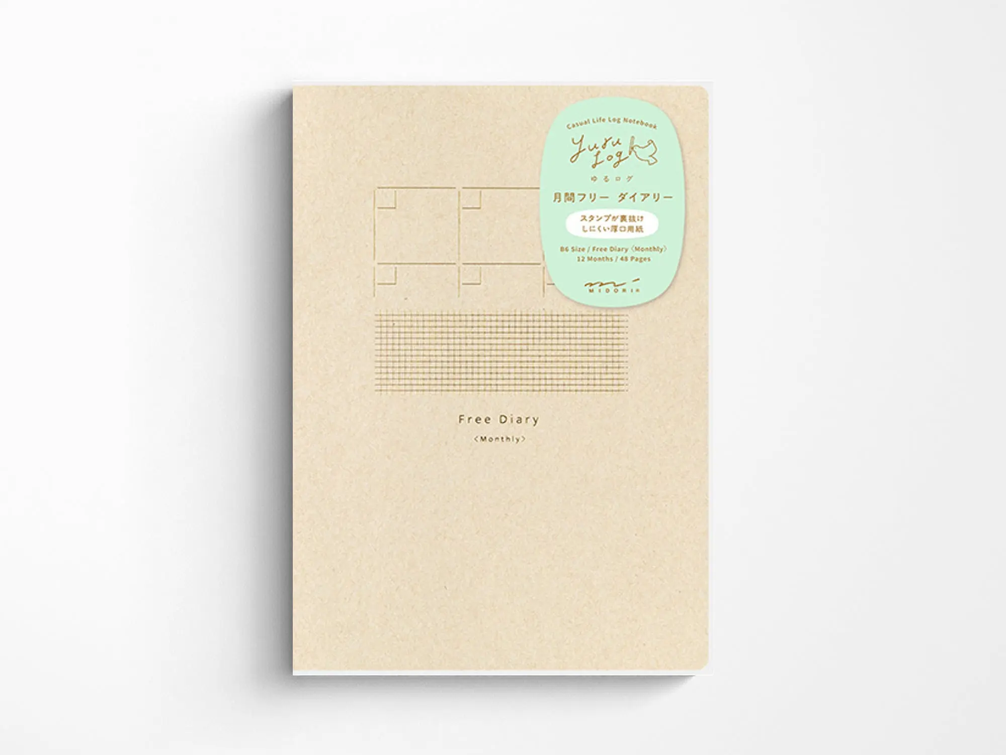 Midori Yuru Log Notebook B6 - Free Diary Monthly 2