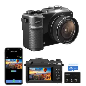 4K 48MP Digital Camera, 18X Zoom Dual-lens Travel Vlogging Camera with 32GB TF Card, 3''Autofocus Compact Camera for Teenagers Beginners Students