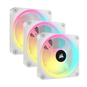 iCUE LINK QX120 RGB 120mm PWM PC Fans Starter Kit with iCUE LINK System Hub - White