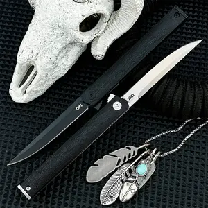 Exquisite Knife Top Quality Pocket Knives Lightweight Durable Knives EDC Folding Knife Survival Gear EDC Survival Tool 8Cr13MoV Blade Nylon Wave Fiber Handle
