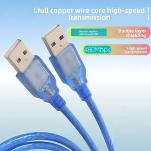 USB to USB Cable, USB 3.0 a to a Male to Male, Dual Male Connectors, Double End Type a Cord, Compatible with Hard Drive Enclosures, Kvm, DVD Player, TV, Laptop Cooler, 6.6ft/, 1 Pack