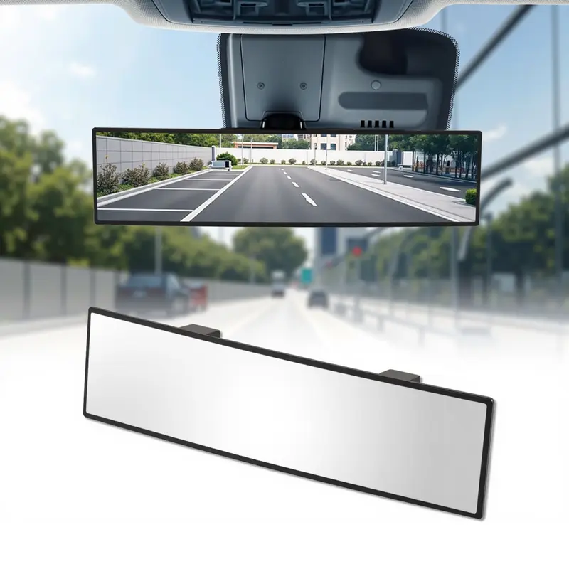 12 In Clip-On Anti-Glare Wide Angle Convex Rear View Mirror, Auto Accessories Interior, Blind Spot Aid for Rear-Facing Babies, Enhances Clarity, Universal Fit for Most Cars, Rear Visibility