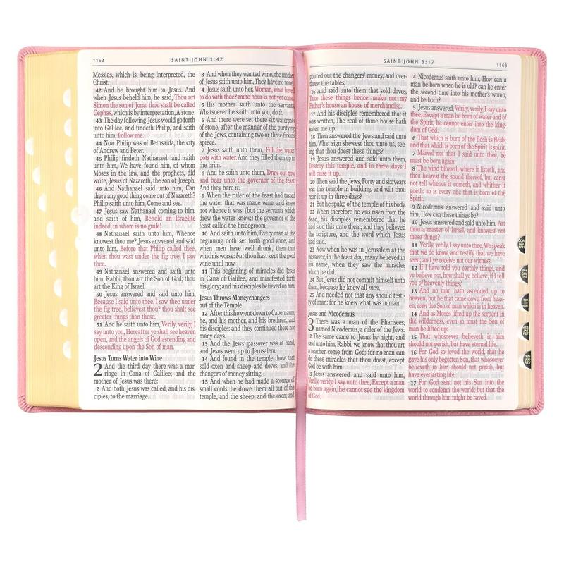 KJV Holy Bible, Giant Print Full-size Faux Leather Red Letter Edition - Thumb Index & Ribbon Marker, King James Version, Pink (KJV Full Size GP Editions) Imitation Leather – Large Print, March 1, 2020, Christian Bibles Books