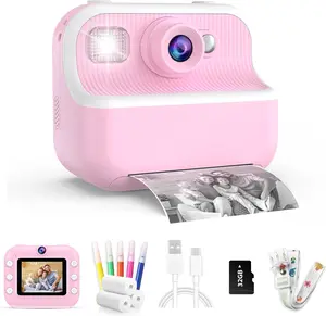 Camera Instant Print,1080P  Dual Lens Selfie Camera Toys for Girls & Boys Ages 3-12, Instant Photo Printing with 3 Rolls of Paper & 32GB Card, Christmas Birthday  for  ()