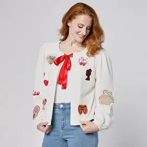 G by Giuliana Black Label Embroidered Knit Cardigan