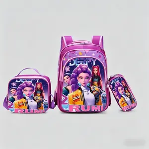 3Pcs K-Pop Witch Hunter Backpack 3PCS Set| 16 Inch Kids School Backpack for Girls, Lunch Bag & Pencil Case, 2026 Must Have Back to School Gift for Teens