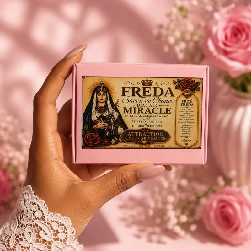 Freda Savon de Chance Dial Air Miracle Spiritual Cleansing Soap with Fruity Ingredients & Hoodoo Elements for Attraction Love Abundance