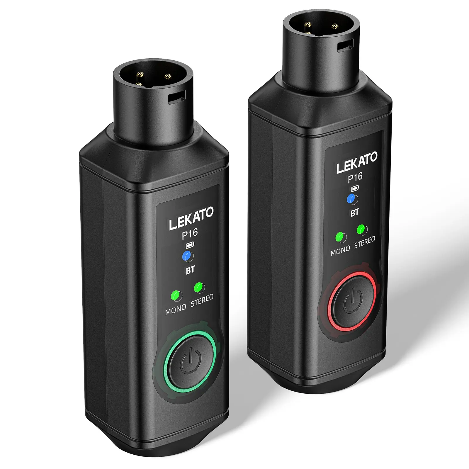 LEKATO Compact Portable Plastic XLR Wireless Bluetooth Receiver Adapter, 48kHz/24bit, 165ft Range, 15H Battery Life, Compatible with Mixing Consoles, Audio Mixers, DJ PA Systems