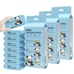 Compact Unscented Travel Wipes Mini wipes Travel Size Wet wipe 24 Pack Total 192