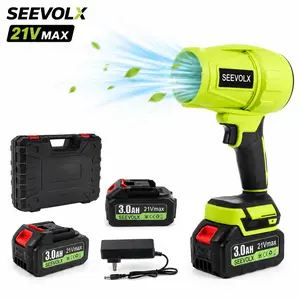 SEEVOLX 21V MAX Wireless Handheld Blower Kit with Dual Batteries, Carrying Case, and Charger – Multi-Purpose Blower for Cars, Home, Garage, Leaves, Dust, and Outdoor Use,Perfect for Everyday Use and as a Festive Gift