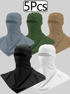 5Pcs Balaclava Face Cover Sun Protection Neck Cover Summer Balaclava Motorcycle Face Mask for Men Women Windproof Long-necked Hood fishing hat Sun Protective Hiking Fishing Hats