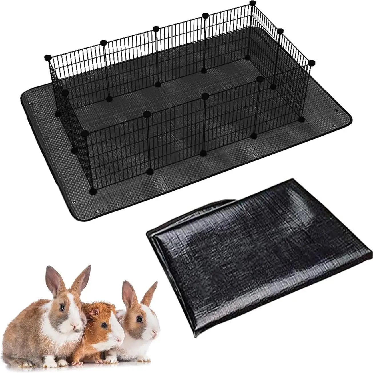 Oncpcare Waterproof Pet Playpen Mat 59"x39" – Washable and Reusable Cage Liner Tarp for Rabbit, Guinea Pig, Ferret, and Small