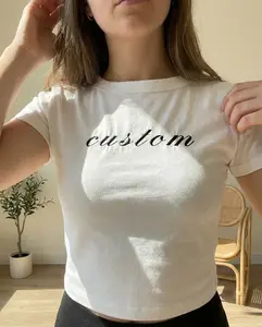 Custom Crop Top Embroidered, Personalized Baby Tee Embroidery, Custom Baby Tee, Custom Text Embroidered Crop Top, Y2K Baby Tee, Custom Crop Top