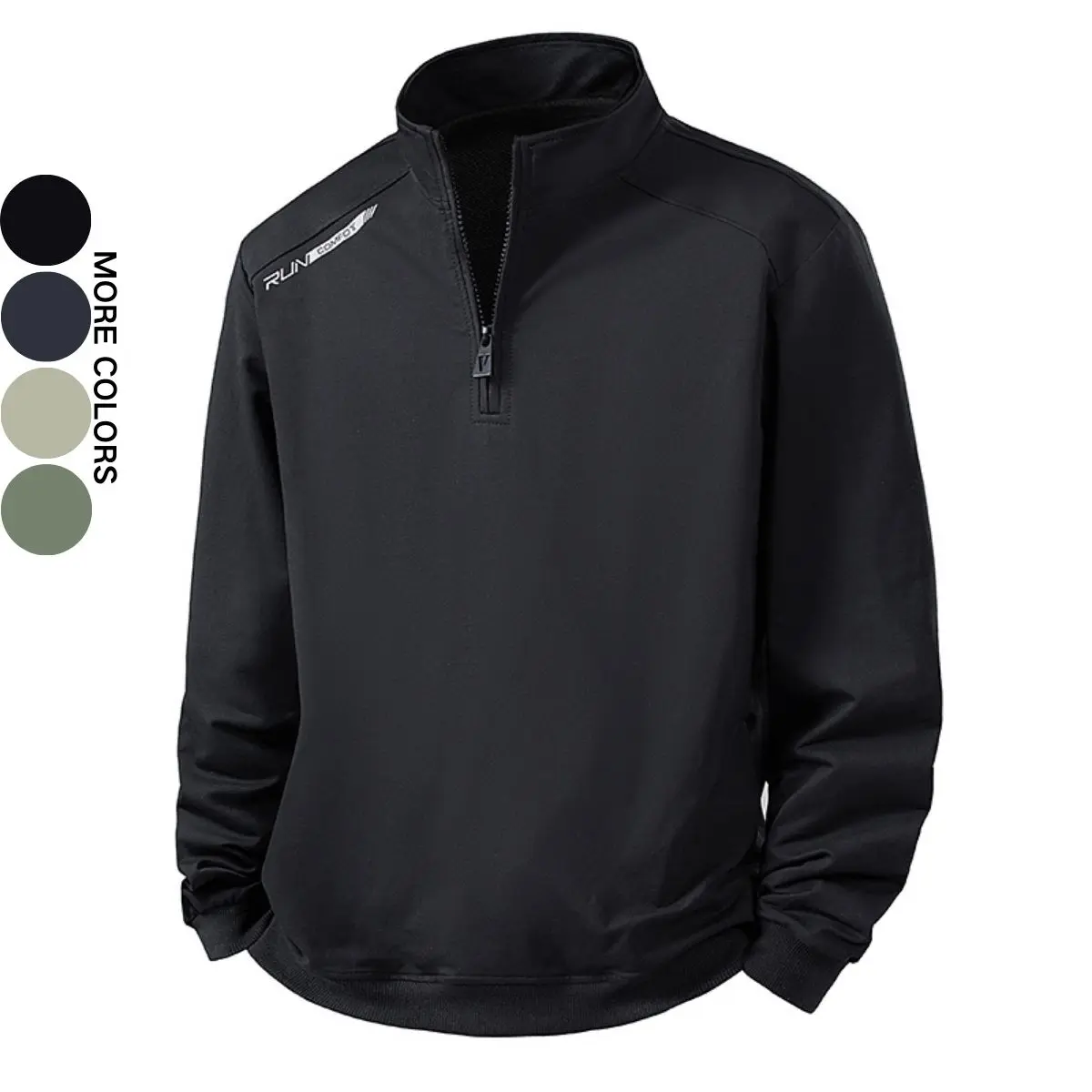 Men's Half-Zipper Stand Collar Sports Jacket with Running Mark Quick-Dry Breathable for Spring and Autumn Casual Wear