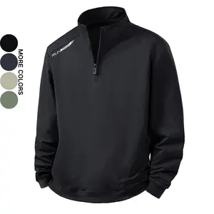 Men's Half-Zipper Stand Collar Sports Jacket with Running Mark Quick-Dry Breathable for Spring and Autumn Casual Wear