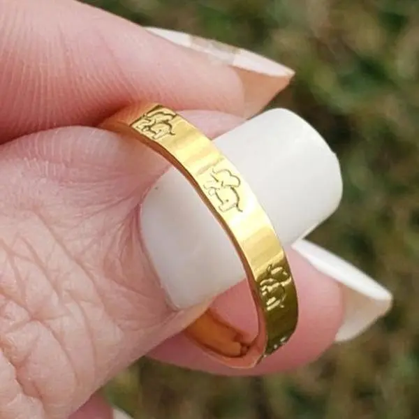 Stainless Steel Elephant Ring, Waterproof, Silver and Gold Options