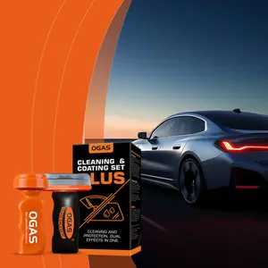 Glass Cleaning Coating Set Plus, Dual-Function Glass Cleaner & Coating Kit, Hydrophobic Rainproof Anti-Glare Protection
