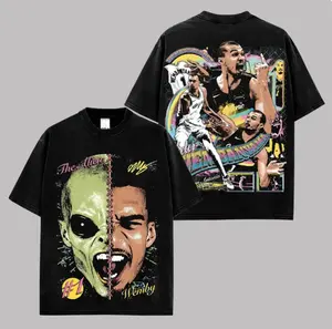 100% Cotton Victor Wembanyama Graphic Tee - Vintage Washed Oversized Basketball Streetwear Shirt - Premium Heavyweight San Antonio Hoops Fan Merch - Unisex Sports Gift