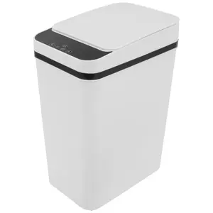 2.2 Gallon Automatic Touchless Garbage Can, Small Motion Sensor Smart Trash Can, Slim Waterproof Trash Bin for Bedroom, Bathroom, Office, Living Room, White