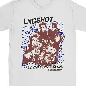 Men's & Women's Kpop Jay Park LNGSHOT Moonwalkin Unisex 100% Cotton T-Shirt, Soft, All Season Casual Streetwear Essential, All-Match All Season Style
