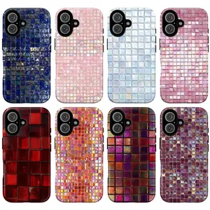 Whimsical Mosaic Phone Case – Iridescent Glass Tile & Colorful Art Pattern Cover for iPhone