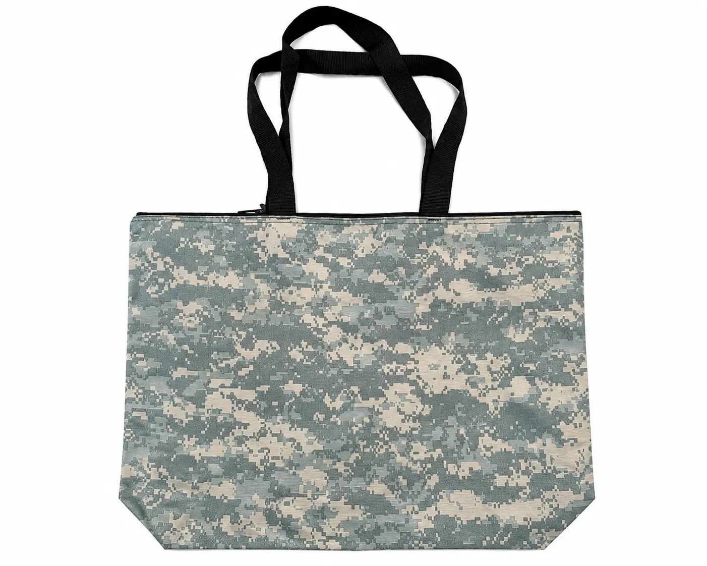 JNS Vera Large Digital Camo Zipper Tote Bag – Heavy Duty Reusable Utility & Storage Bag