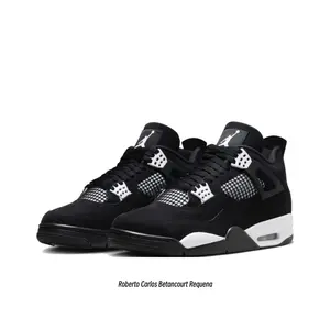 Black and White Color-Blocked Mid-Top Retro Basketball Shoes