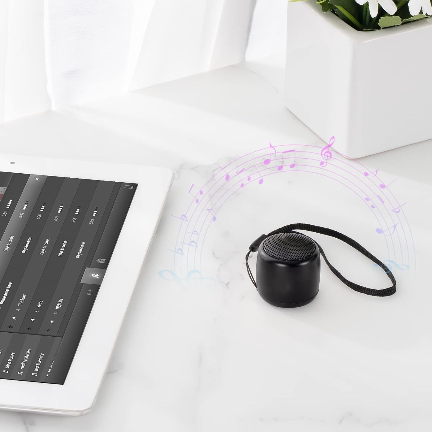 Best Mini Portable Bluetooth Speaker with HD Sound & Bass I Smallest Wireless Bluetooth Speakers for Phone/PC/Tablet I Photo Selfie Button Answer Phone Calls I Cute Tiny Speaker