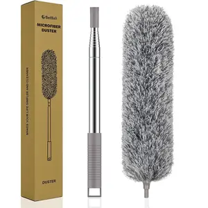 Extra-Long Dusters with 100-inch Extension Pole for Cleaning, Bendable Washable Microfiber Head Ceiling Fan Duster for High Ceilings and Furniture