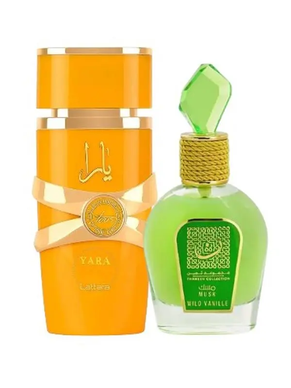 2 Pack of Yara Tous for Women Eau de Parfum and Musk Wild Vanille Spray, 3.40 Ounces / 100 ml by Lattafa