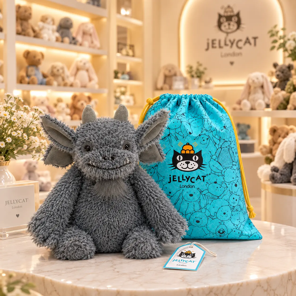 Growlston Gargoyle Plush – Spooky Cute Gothic Monster Stuffed Animal, Soft Collectible Gift, Ready to Ship from US