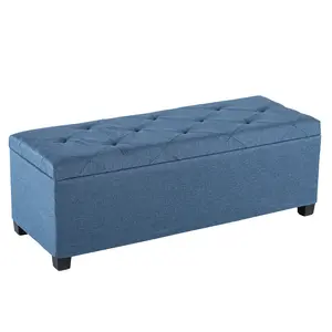 Versatile Storage Ottoman Bench, Tufted Upholstered End of Bed Chest, Foot Rest with Legs, Ample Capacity for Living Room, Entryway