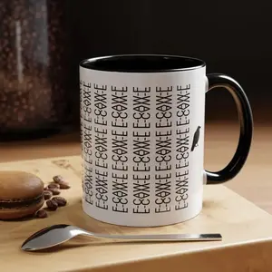 BNB [Funny Gift] F-CAW-F Hidden Message Ceramic Mug 11oz/15oz – Funny Crow Halloween Cup, Black Bird Art Gift for Besties, Coworkers, Birthdays, Reusable Office Drinkware, Christmas Coffee Mug