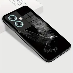 Soaring eagle pattern design suitable for OPPO A72,A73,A53,A74,F19,A95,F19s,Reno6 Lite,A93,A74,A54,A36,A76,A78,A58x,A1x,A2x,A78,A79,A83 Hard Case Glass texture Simple design Phone Case