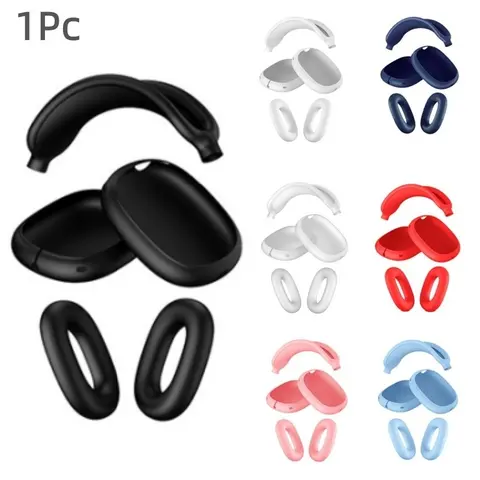 5-in-1 Silicone Design Headphone Cover Set for AirPods Max | Easy-Clean,compatible with AirPods Max Durable scratch-resistant Protection soft case | Multiple Colors | Headphone Accessories | Earphone Cover Set