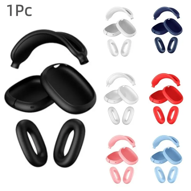 5-in-1 Silicone Design Headphone Cover Set for AirPods Max | Easy-Clean,compatible with AirPods Max Durable scratch-resistant Protection soft case | Multiple Colors | Headphone Accessories | Earphone Cover Set