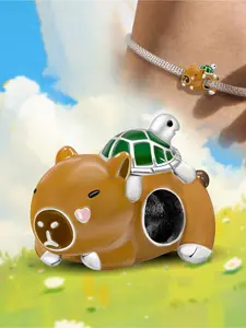 1Pc New Design Pet Turtle Capybara Beaded Charm DIY Jewelry Making Kit for Bracelet Creative Craft Material Holiday Gift Pendant Women Birthday Gift Daily Wear Accessories