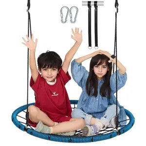VEVOR Spider Web Saucer Swing,  , 40 Inch Round Swings for Kids Outdoor, 750lbs Weight Capacity Saucer Tree Swing, Stable Woven Rope Swing Seat with Tree Hanging Straps and Adjustable Multi-Strand Ropes