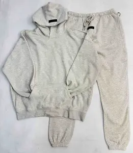 2022 Light Gray Hoodie Pants Set--Pullover Hoodie & Jogger Pants  Street Style Comfortable Warm Unisex Style