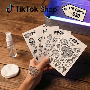 m00m world Cyberpunk Temporary Tattoo Sheet (5 Tatts Per Set)