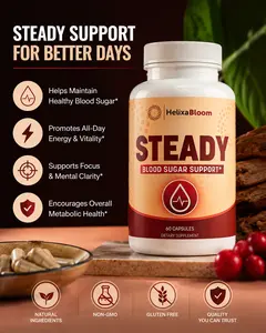 Steady  Blood Sugar Complex 20 Vitamins & Minerals containing highest level of support with Vitamin C, Vitamin E, Biotin, Magnesium, Zinc, Manganese, Chromium, Vanadium, Banaba Extract, Guggul, Bitter Melon Extract, Cayenne Pepper , Cinnamon Powder + 