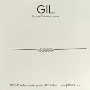 GIL B.007 Pearl Bracelet with Freshwater Pearls Simple Design Handmade 100% Love & Natural Beauty