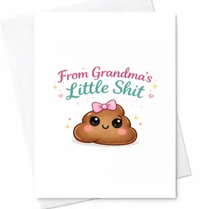 Funny Grandma & Nana Cards (Multiple Options) – Poop Joke Sarcastic Nana Mimi Granny Humor Card Gift From Grandchild Cute Funny Grandma Card Gag Gift For Nana Mimi Granny Mothers Day Card 5 x 7 Inch Greeting Card with Envelope