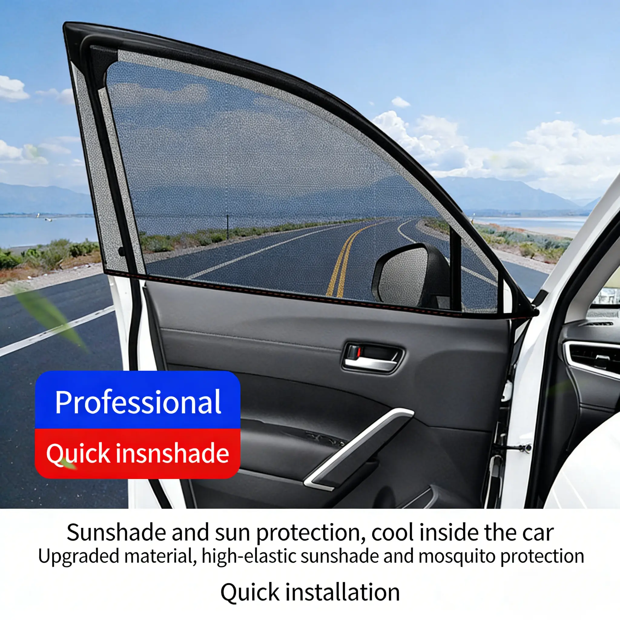 Car anti‑mosquito screen/net, car sunshade curtain, window mosquito net, insect‑proof car curtain, mosquito net for car glass, privacy window mesh