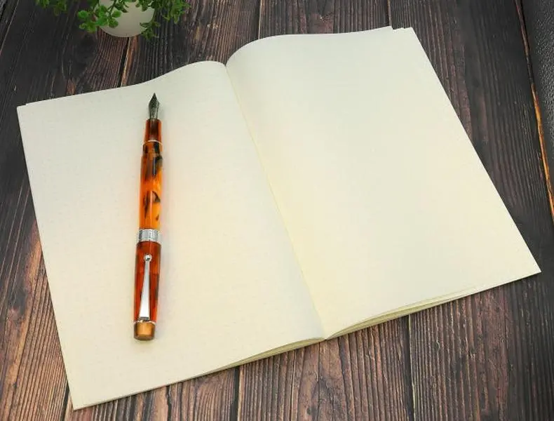 Tomoe River Japanese Soft Bound Notebook - A5 (5.75"x8.25"), 2023 Version, Dotted Grid, 52gsm Japanese Paper, Acid-Free, Feathering-Resistant, Fountain Pen Friendly, Bleed-Through Resistant Office Stationery