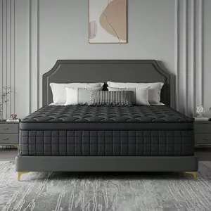 Hybrid Pocket Spring Bed Mattress in a Box (Twin, Full, Queen, King Sizes; 10in, 12in, 14in) - Breathable Cotton Layer, Motion Isolation, Silent Sleep, Lumbar Support, Pressure Relief, High Quality Comfortable Hotel Style Queen Mattresses