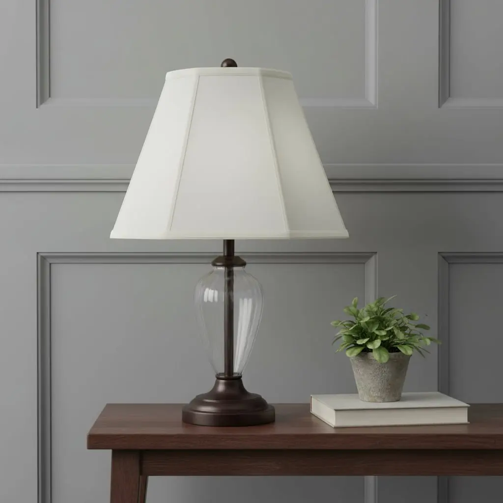 HomeRoots 654731 11.25 x 16 x 16 in. Eggshell Linen Piped Empire Lamp Shade