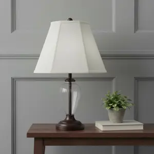 HomeRoots 654731 11.25 x 16 x 16 in. Eggshell Linen Piped Empire Lamp Shade