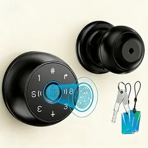 Smart Digital Door Lock with Fingerprint and Keypad Entry, Touchscreen Electronic Deadbolt for Home Front Door and Apartment, Rekeyable Keyless Entry Lock with Thumbprint Scanner, Weather Resistant Easy to Install